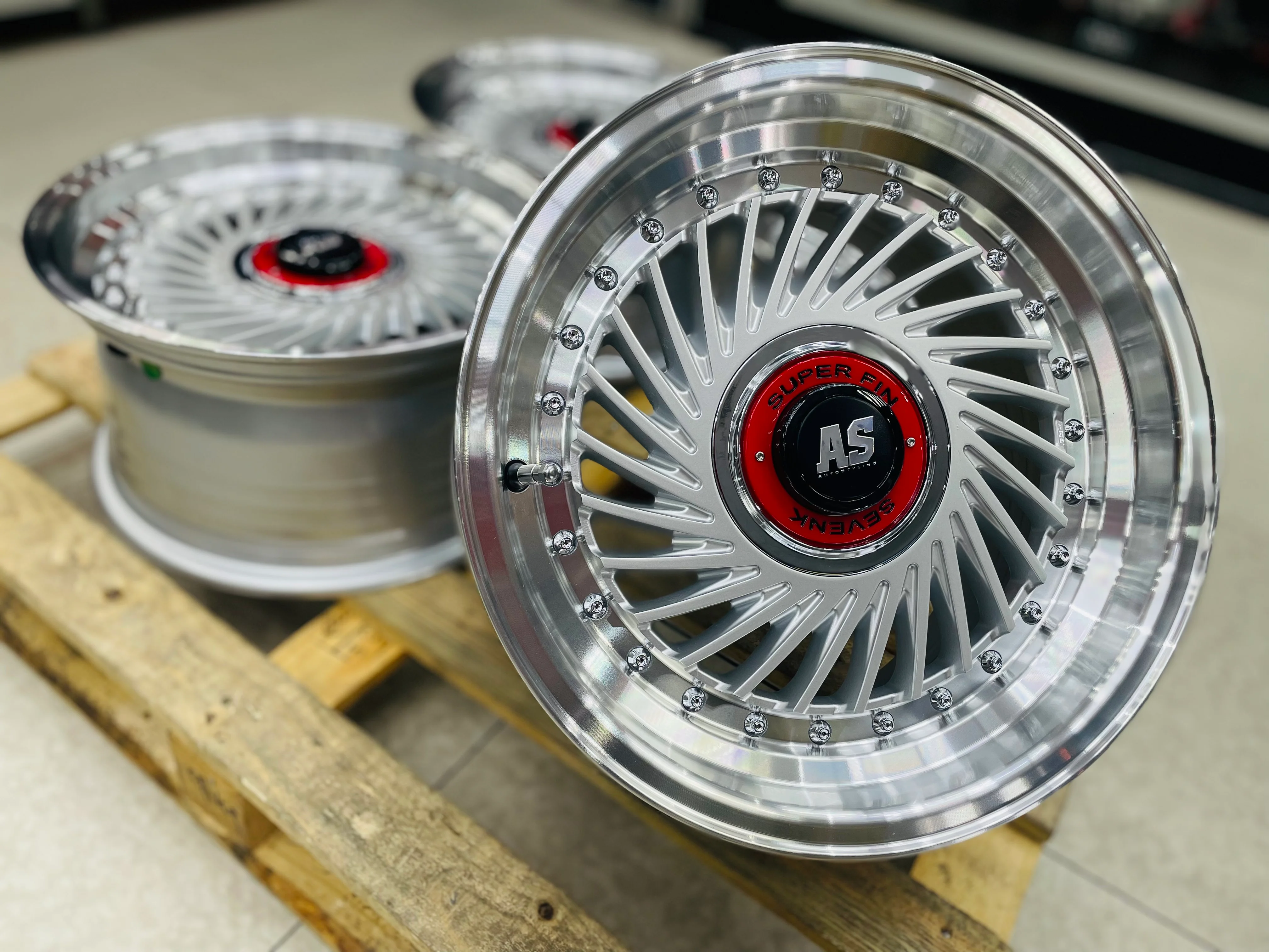 15” AS- SUPERFIN SILVER  4/100 4/108 wheels - Image 6