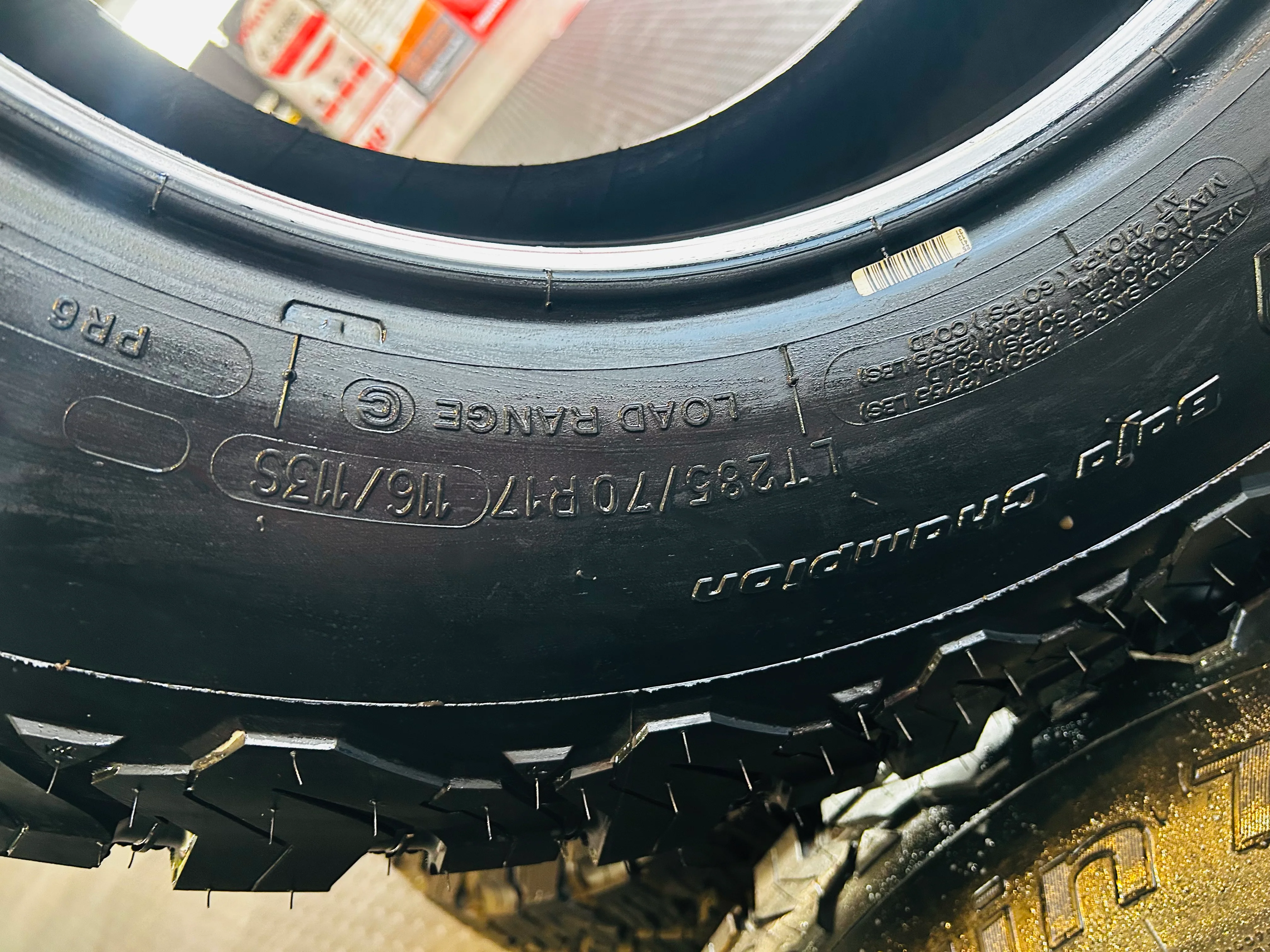 285/70/17  BF GOODRICH KO2 AT TYRES ( RAPTOR OEM TYRE) delivery mileage under 50km SOLD IN A SET OF 4 - Image 4
